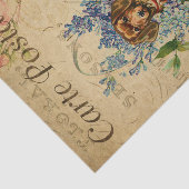 Ephemera Dachshund Dog Basket of Flowers Decoupage Tissuepapier (Detail)