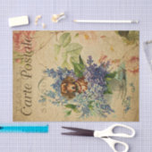 Ephemera Dachshund Dog Basket of Flowers Decoupage Tissuepapier (Craft)