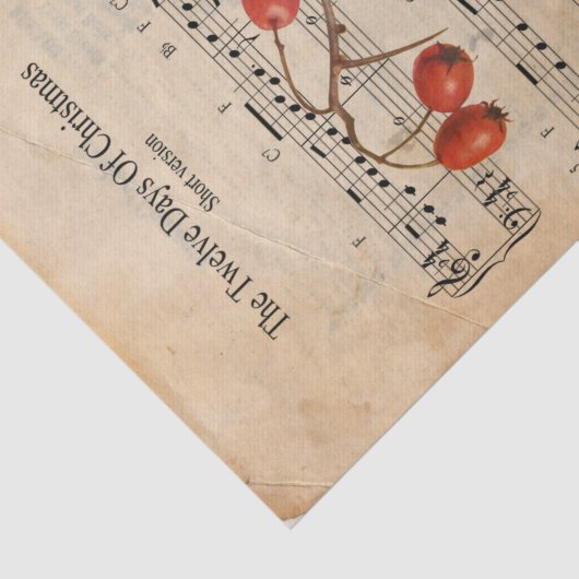 Ephemera De twaalf dagen kerstontkoppeling Tissuepapier (Detail)