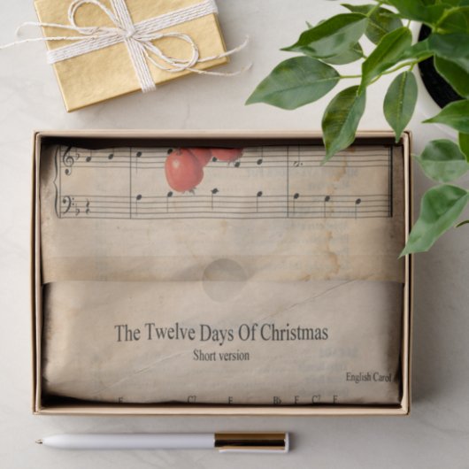 Ephemera De twaalf dagen kerstontkoppeling Tissuepapier (Geschenk)