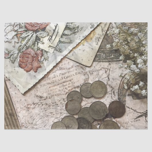 Ephemera debetpapier tissuepapier (Voorkant)