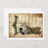 Ephemera Dech the Hall Kerstcarol Script Feestdagenkaart (Voorkant / Achterkant)