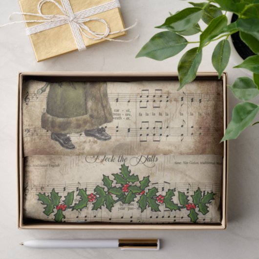 Ephemera Deck the Hall Kerstcarol Decoupage Tissuepapier (Geschenk)