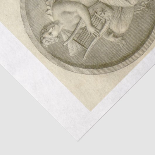 Ephemera Decoupage Harp Player Tissuepapier (Detail)