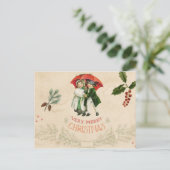 Ephemera  Decoupage Kerstvakantie Briefkaart (Staand voorkant)