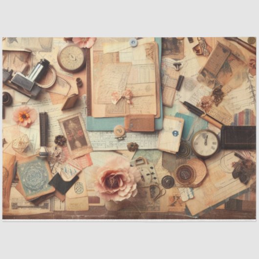 Ephemera Decoupage Meubels Scrapbooking Tissuepapier (Voorkant)