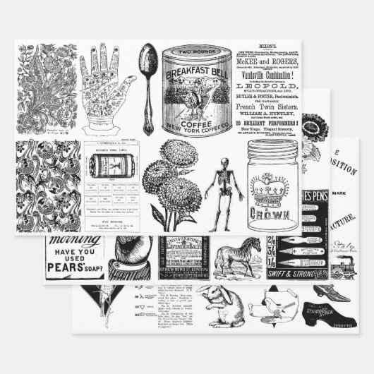  Ephemera Decoupage of Collage Papierbladen Inpakpapier Vel (Set)