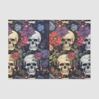 Ephemera Decoupage Skulls and Flowers Tissuepapier