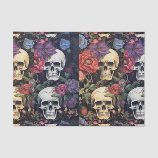 Ephemera Decoupage Skulls and Flowers Tissuepapier (Voorkant)