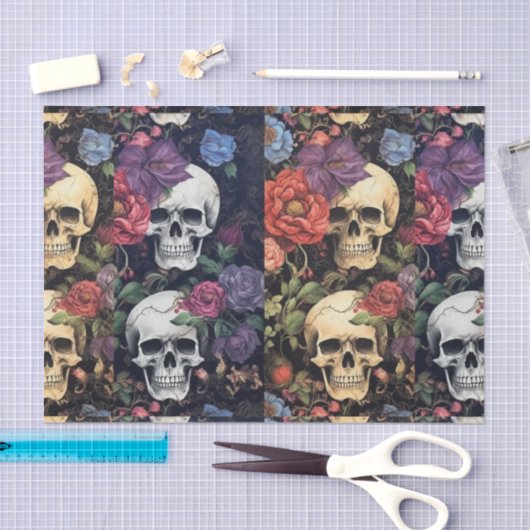 Ephemera Decoupage Skulls and Flowers Tissuepapier (Craft)
