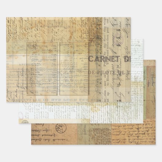  Ephemera-decoupage/Wrap Sheet set Inpakpapier Vel (Set)