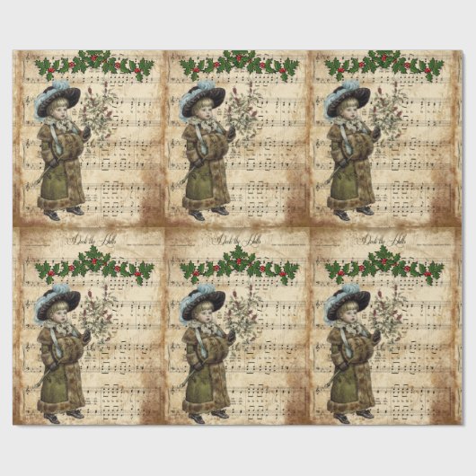  Ephemera Decreet de Kerstkerst Cadeaupapier (Vlak)