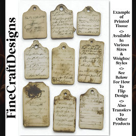  Ephemera Distressed Labels AJ0 Decoupage Tissuepapier