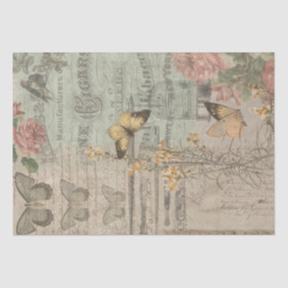 Ephemera en Butterflies Shabby Chic Tissuepapier