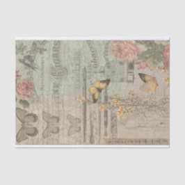 Ephemera en Butterfly Shabby Chic Decoupage Tissuepapier