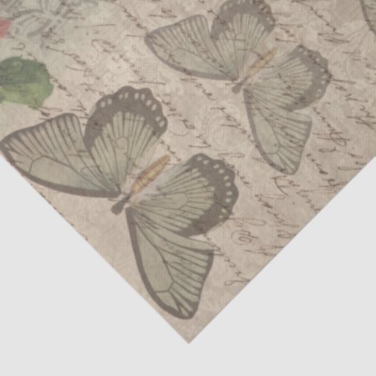 Ephemera en Butterfly Shabby Chic Decoupage Tissuepapier (Detail)