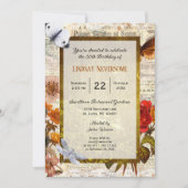 Ephemera esthetische stijlvolle  verjaardagsfeestj kaart (Voorkant)