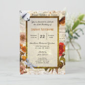 Ephemera esthetische stijlvolle  verjaardagsfeestj kaart (Staand voorkant)