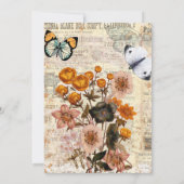 Ephemera esthetische stijlvolle  verjaardagsfeestj kaart (Achterkant)