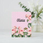 Ephemera floral bouquet vibrant color briefkaart (Staand voorkant)