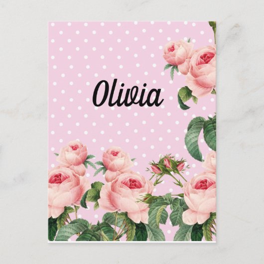 Ephemera floral bouquet vibrant color briefkaart (Voorkant)