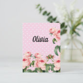 Ephemera floral bouquet vibrant color briefkaart (Staand voorkant)