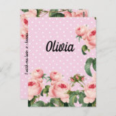 Ephemera floral bouquet vibrant color briefkaart (Voorkant / Achterkant)