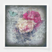 Ephemera Floral Butterfly Newsprint ontkoppeling Servet (Voorkant)