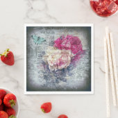 Ephemera Floral Butterfly Newsprint ontkoppeling Servet (Insitu)