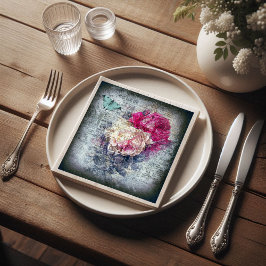 Ephemera Floral Butterfly Newsprint ontkoppeling Servet