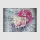 Ephemera Floral Butterfly Newsprint ontkoppeling Tissuepapier (Voorkant)