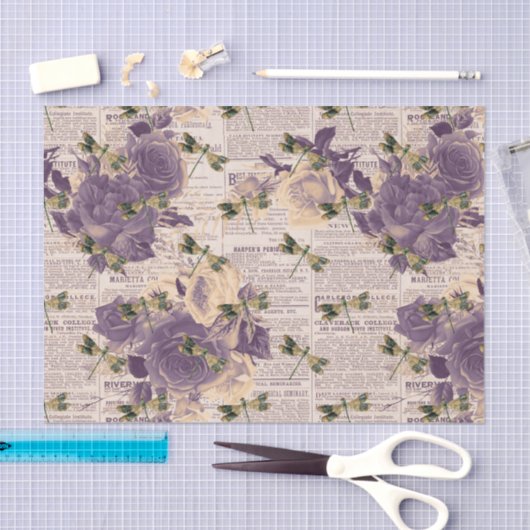  Ephemera Floral Dragonfly Tissuepapier (Craft)