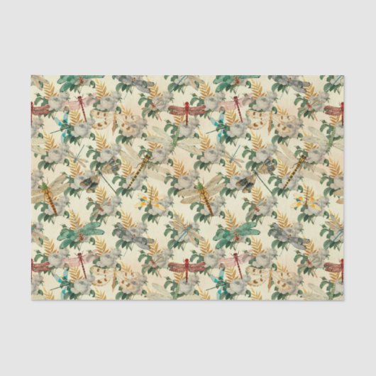  Ephemera Floral Dragonfly Tissuepapier (Voorkant)