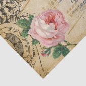  Ephemera Floral Script Bee Decoupage Rozen Tissuepapier (Detail)