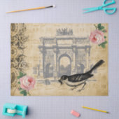  Ephemera Floral Script Bird Decoupage Roos Tissuepapier (Craft)