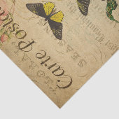 Ephemera Frans Briefkaart Butterflies ontkoppeling Tissuepapier (Detail)