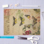 Ephemera Frans Briefkaart Butterflies ontkoppeling Tissuepapier (Craft)