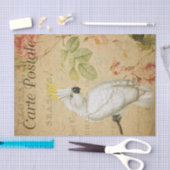 Ephemera Frans Briefkaart Cockatau Bird Decoupage Tissuepapier (Craft)