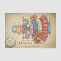Ephemera Frans Briefkaart Cute Dutch girl Decoupag