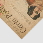 Ephemera Frans Briefkaart Dog Floral Decoupage Tissuepapier (Detail)