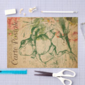 Ephemera Frans Briefkaart Kikker Tissuepapier (Craft)