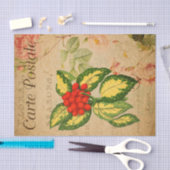 Ephemera Frans Briefkaart Red Berries ontkoppeling Tissuepapier (Craft)