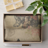 Ephemera Frans Briefkaart Terrier Dog Ontkoppeling Tissuepapier (Geschenk)