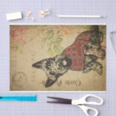 Ephemera Frans Briefkaart Terrier Dog Ontkoppeling Tissuepapier (Craft)