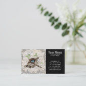 ephemera franse botanische robijn - vogelnest visitekaartje (Staand voorkant)