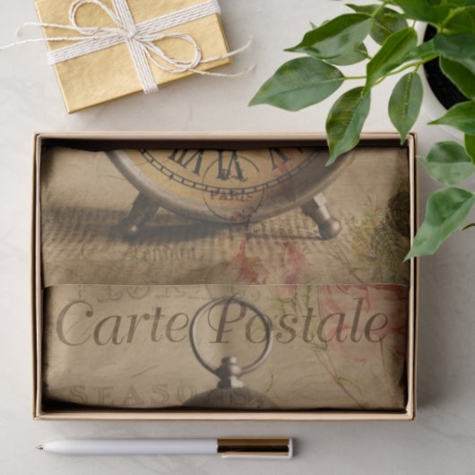 Ephemera Franse Briefkaart Alarm Clock Decoupage Tissuepapier (Geschenk)