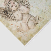 Ephemera Franse Briefkaart Cute Baby Angle Decoupa Tissuepapier (Detail)