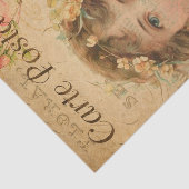 Ephemera Franse Briefkaart Cute Girl-ontkoppeling Tissuepapier (Detail)