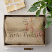 Ephemera Franse Briefkaart Cute Girl-ontkoppeling Tissuepapier (Geschenk)