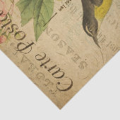 Ephemera Franse Briefkaart Gele Bird Decoupage Tissuepapier (Detail)